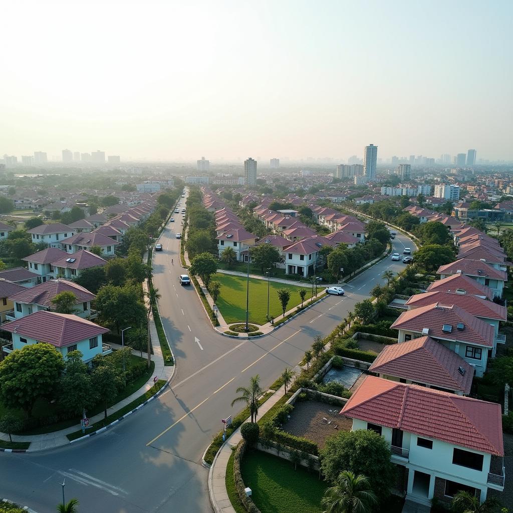 Toàn cảnh khu dân cư đang phát triển sôi động tại Xã Bình Lợi, Huyện Bình Chánh, Thành phố Hồ Chí Minh